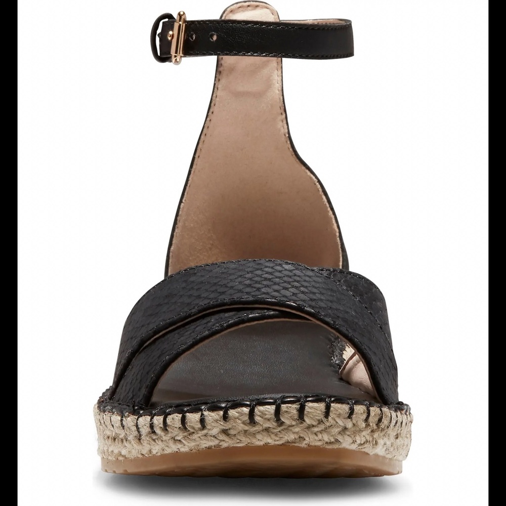 COLE HAAN CLOUDFEEL ESPADRILLE BLACK PYTHON SANDAL - Picture 3 of 9